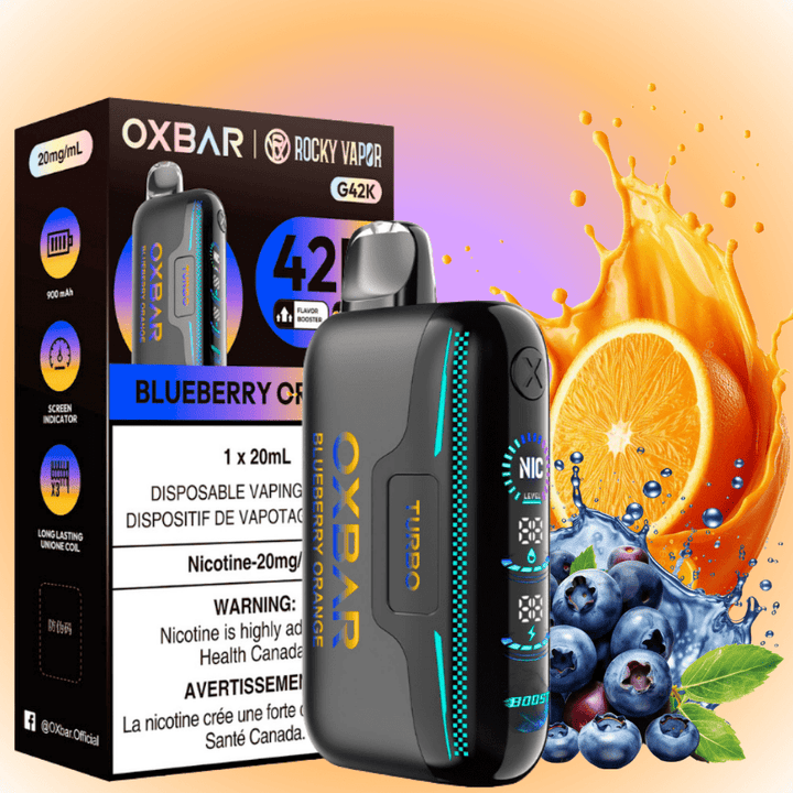Oxbar G42k Disposable Vape-Blueberry Orange 20mg / 42000 Puffs Vapexcape Vape and Bong Shop Regina Saskatchewan