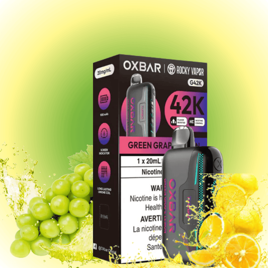 Oxbar G42k Disposable Vape-Green Grape Lemon Vape Superstore  Saskatchewan Canada