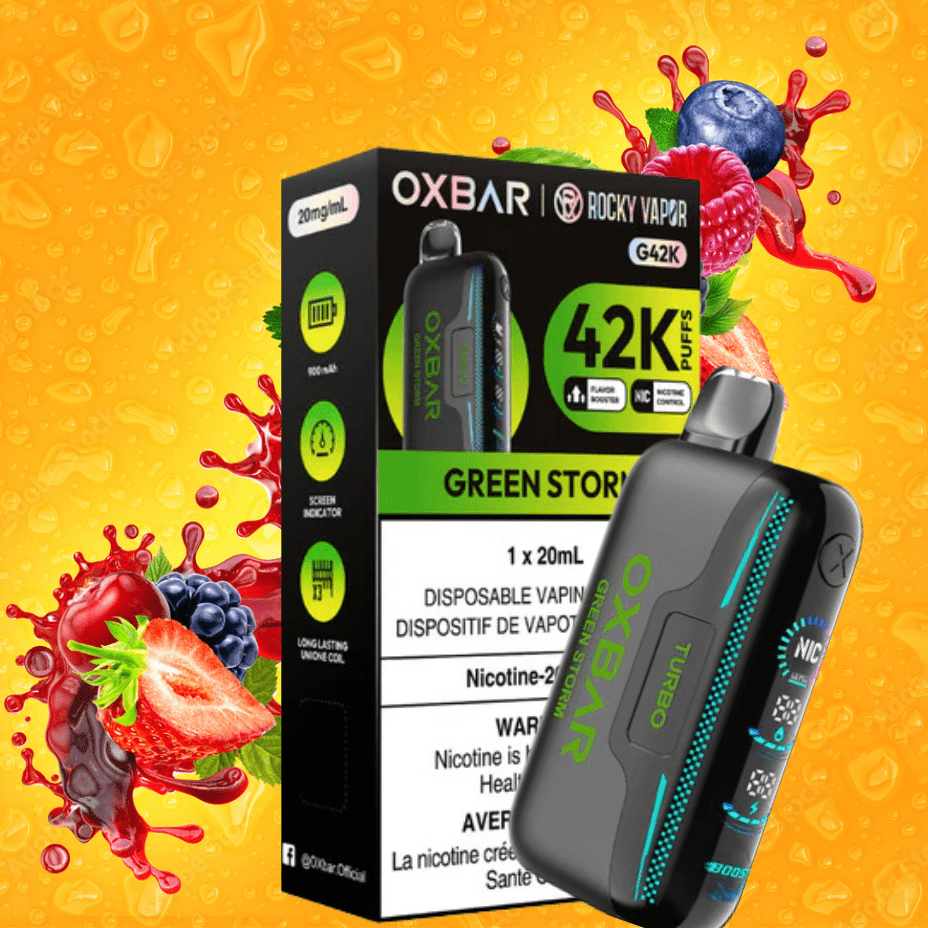 Oxbar G42k Disposable Vape-Green Storm Vape Superstore  Saskatchewan Canada