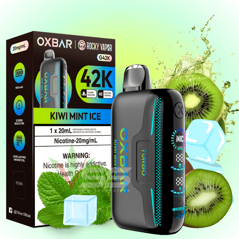 Oxbar G42k Disposable Vape-Kiwi Mint Ice 20mg / 42000 Puffs Vape Superstore  Saskatchewan Canada