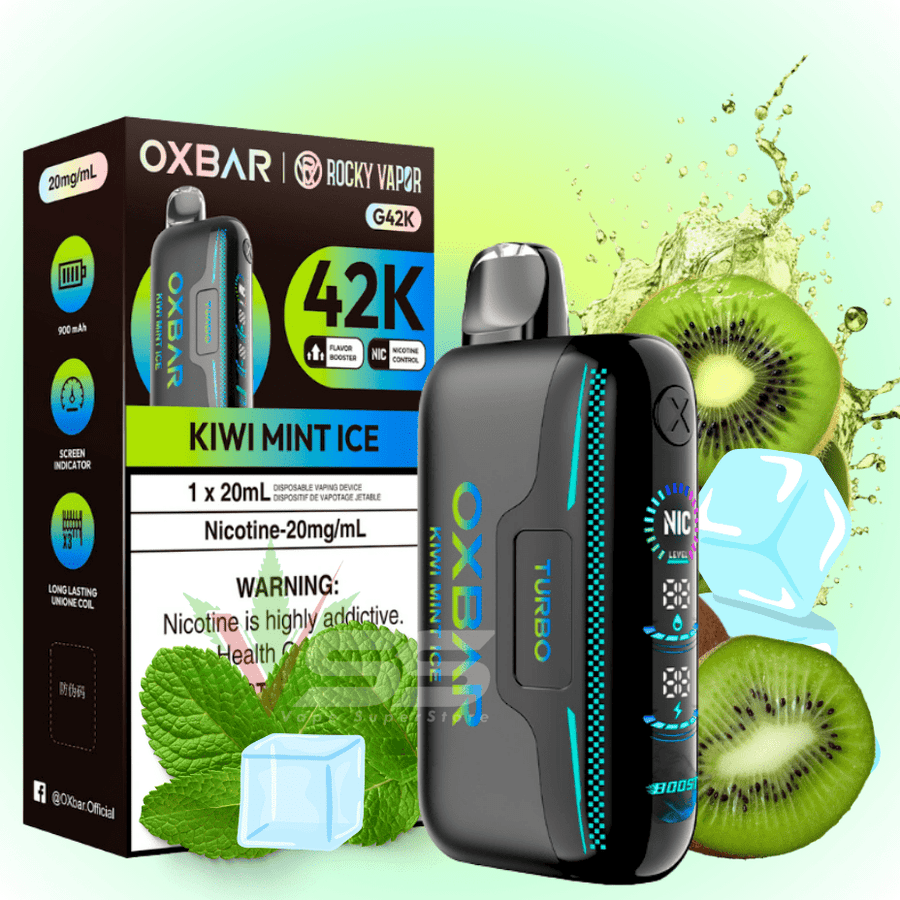 Oxbar G42k Disposable Vape-Kiwi Mint Ice 20mg / 42000 Puffs Vape Superstore  Saskatchewan Canada