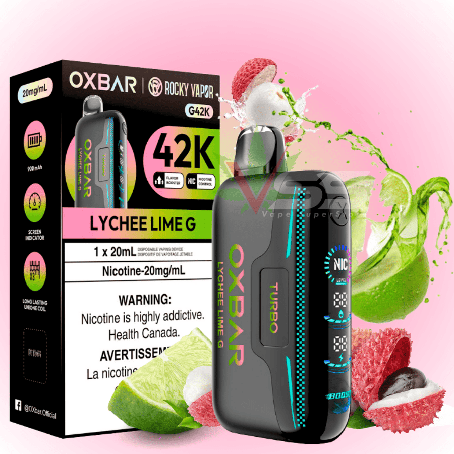Oxbar G42k Disposable Vape-Lychee Lime G 20mg / 42000 Vapexcape Vape and Bong Shop Regina Saskatchewan