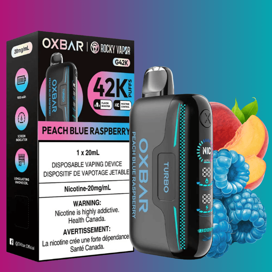 Oxbar G42k Disposable Vape-Peach Blue Raspberry in Regina Canada Vapexcape  Vape SuperStore-Vape & Bong Shop