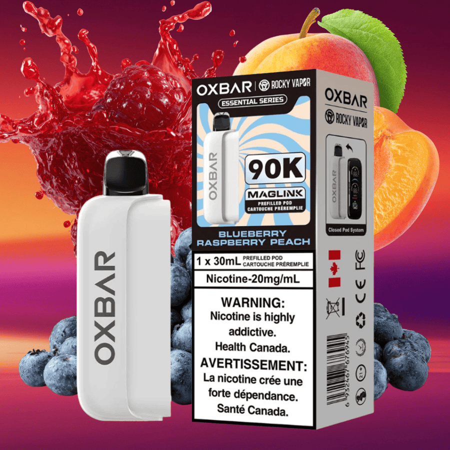Oxbar Maglink 90K Prefilled Pod - Blueberry Raspberry Peach 30mL / 90000 Puffs / 20mg Vape Superstore  Saskatchewan Canada