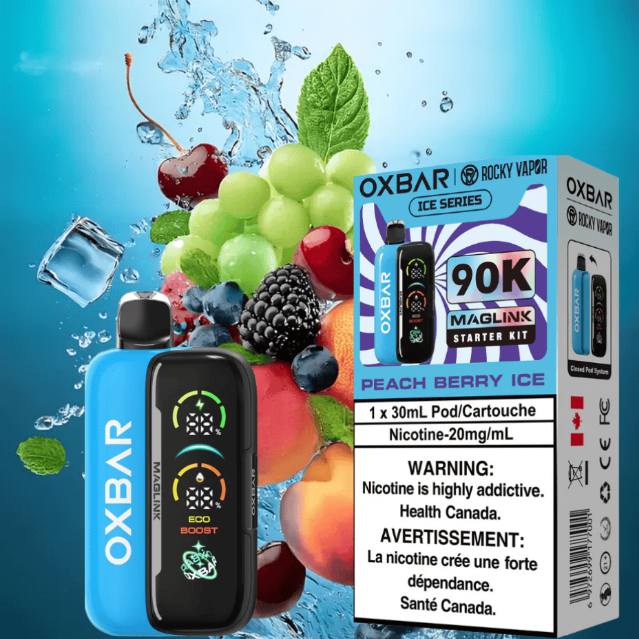 Oxbar Maglink 90K Starter Kit - Peach Berry Ice 30mL / 90000 Puffs / 20mg Vape Superstore  Saskatchewan Canada
