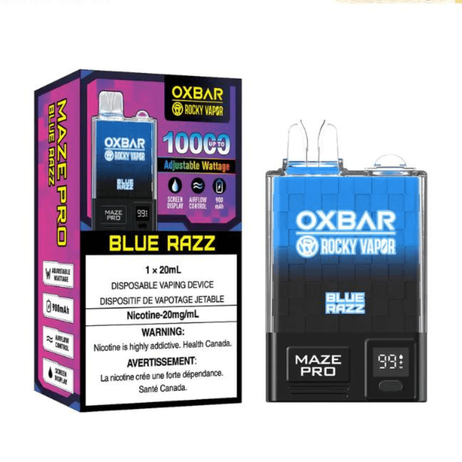OXBAR Maze PRO 10,000 Disposable Vape-Blue Razz 20mg / 10000Puffs Vapexcape Vape and Bong Shop Regina Saskatchewan