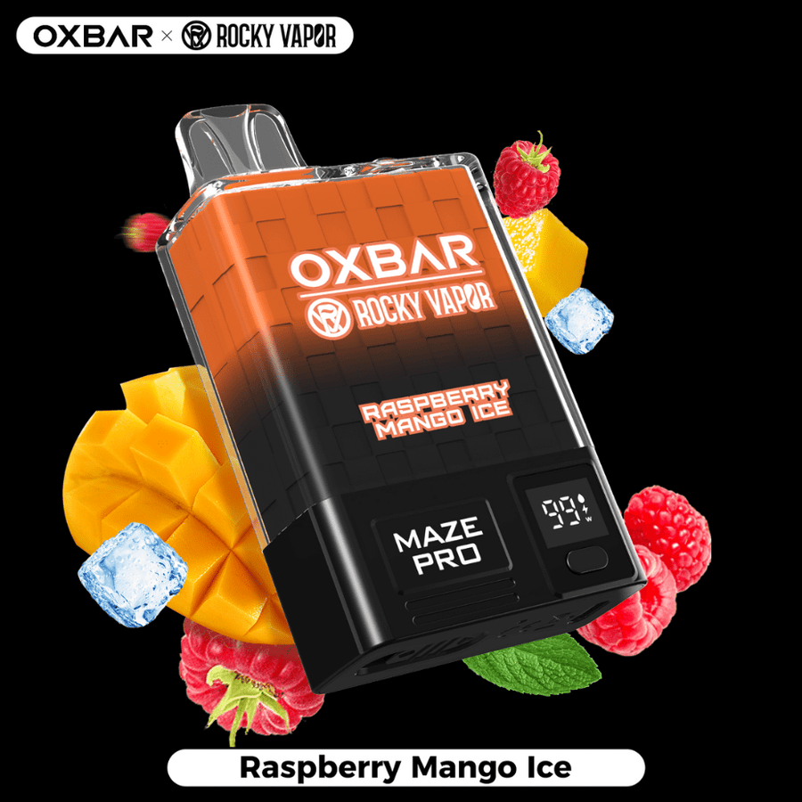 OXBAR Maze PRO 10,000 Disposable Vape-Raspberry Mango Ice 20mg / 10000Puffs Vapexcape Vape and Bong Shop Regina Saskatchewan