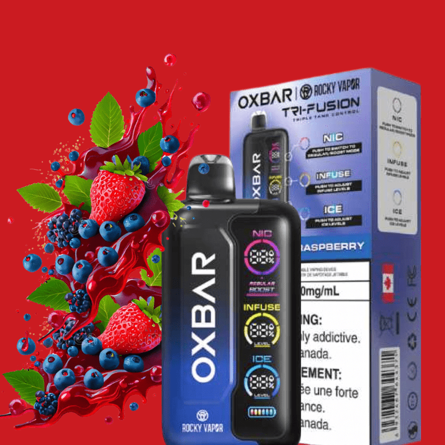Oxbar Tri-Fusion 45k Disposable Vape-Blueberry Raspberry Ice 45000 Puffs / 20mg Vapexcape Vape and Bong Shop Regina Saskatchewan