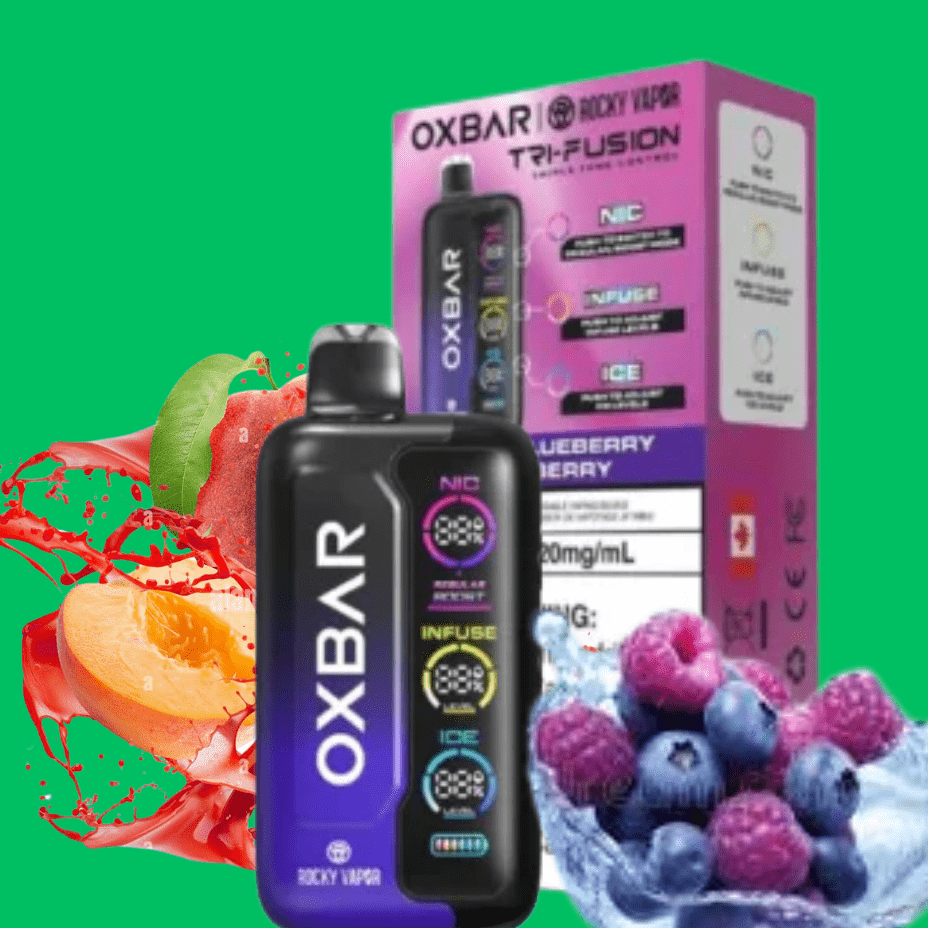Oxbar Tri-Fusion 45k Disposable Vape-Peach Blueberry Raspberry 45000 Puffs / 20mg Vape Superstore  Saskatchewan Canada