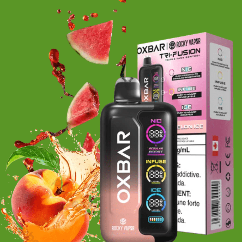 Oxbar Tri-Fusion 45k Disposable Vape-Peach Watermelon Ice 45000 Puffs / 20mg Vape Superstore  Saskatchewan Canada