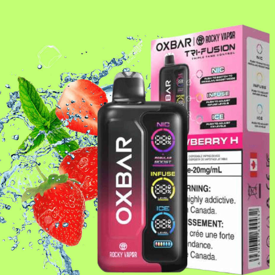 Oxbar Tri-Fusion 45k Disposable Vape-Strawberry H 45000 Puffs / 20mg Vapexcape Vape and Bong Shop Regina Saskatchewan