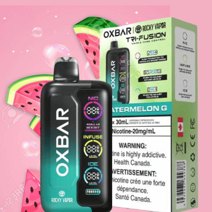 Oxbar Tri-Fusion 45k Disposable Vape-Watermelon G 45000 Puffs / 20mg Vapexcape Vape and Bong Shop Regina Saskatchewan
