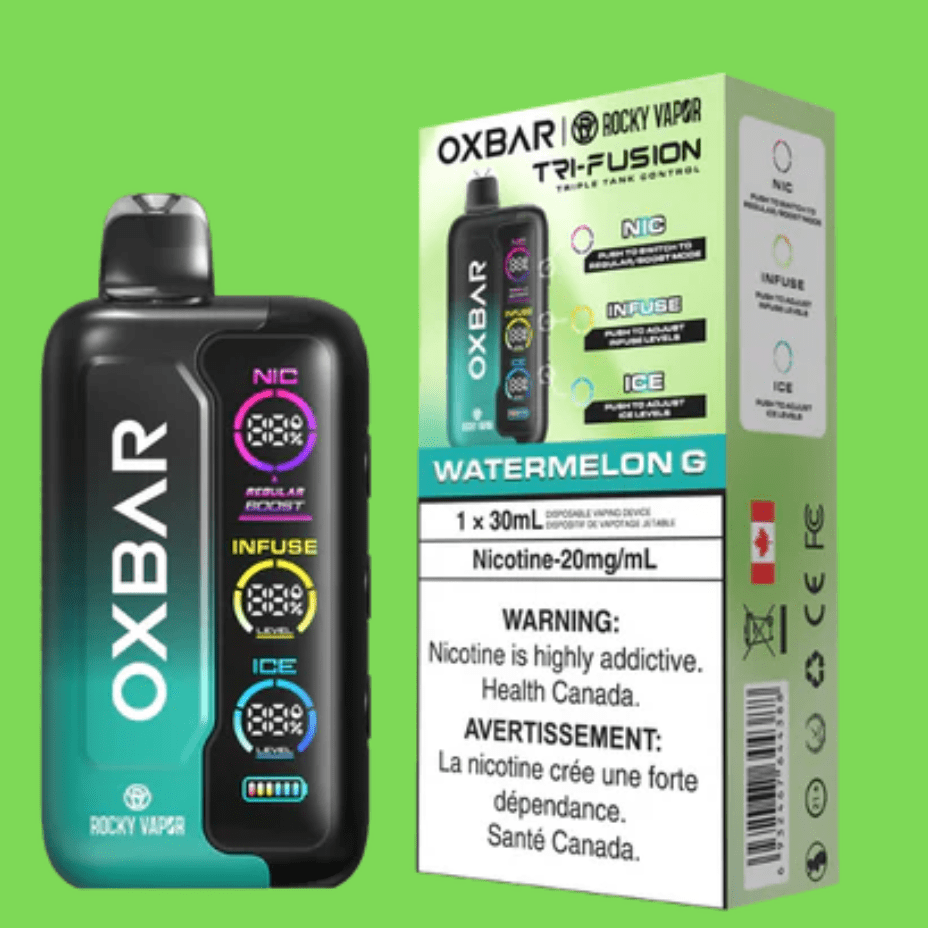 Oxbar Tri-Fusion 45k Disposable Vape-Watermelon G 45000 Puffs / 20mg Vapexcape Vape and Bong Shop Regina Saskatchewan