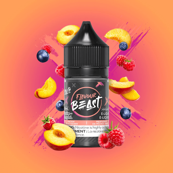 Packin' Peach Berry Salts by Flavour Beast E-Liquid 30ml / 20mg Vape Superstore  Saskatchewan Canada