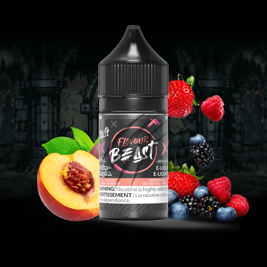 Packin' Peach Berry Salts by Flavour Beast E-Liquid 30ml / 20mg Vape Superstore  Saskatchewan Canada