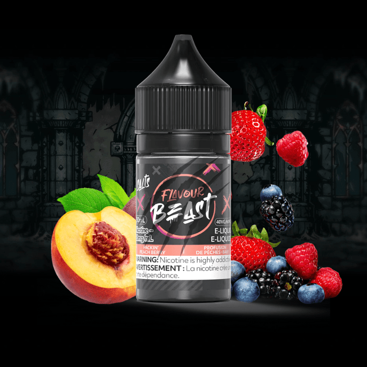 Packin' Peach Berry Salts by Flavour Beast E-Liquid 30ml / 20mg Vape Superstore  Saskatchewan Canada