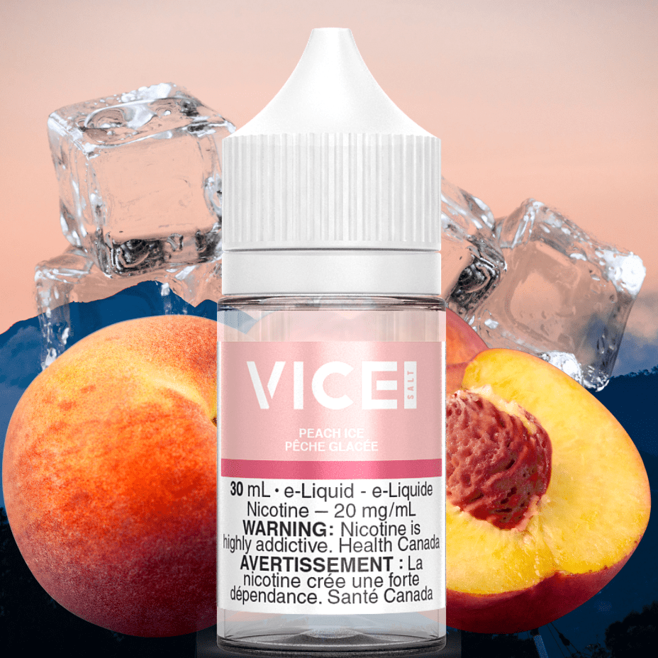 Peach Ice by Vice Salt E-Liquid 12mg Vapexcape Vape and Bong Shop Regina Saskatchewan