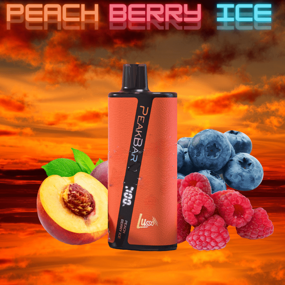 PeakBar Lusso 8200 Disposable Vape-Peach Berry Ice 18ml / 20mg Vapexcape Vape and Bong Shop Regina Saskatchewan