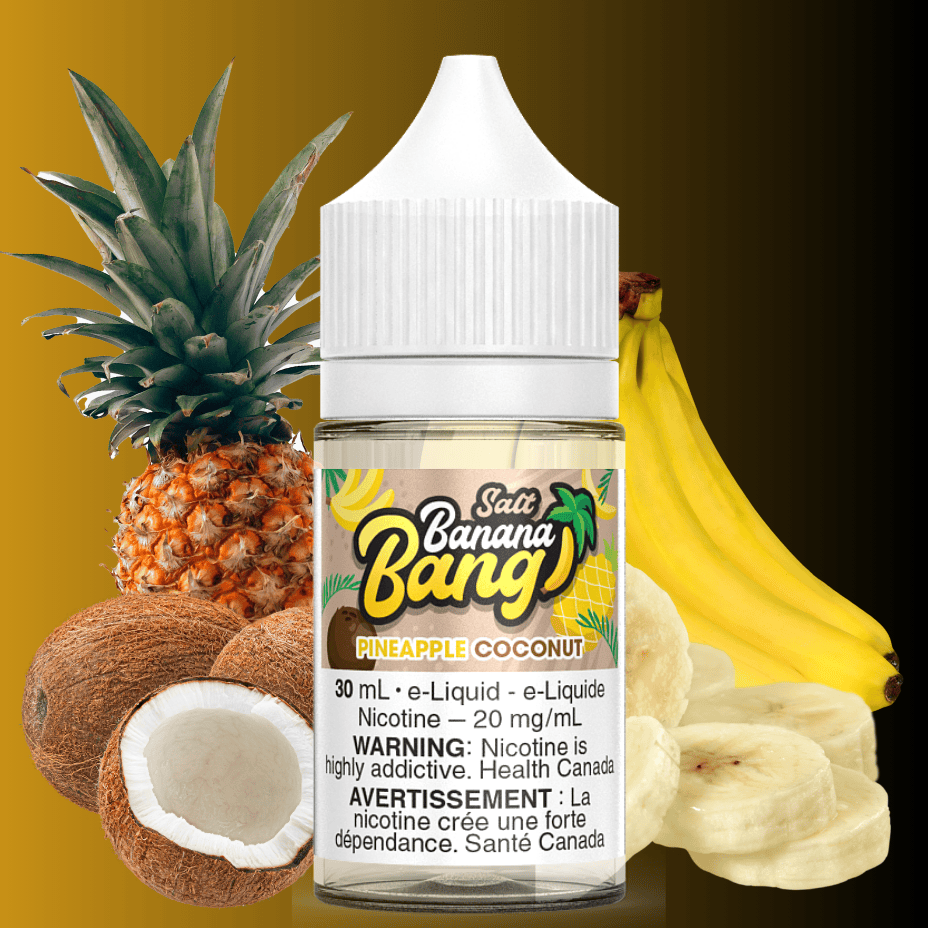 Sels de noix de coco et d'ananas par Banana Bang E-Liquid-VapeXcape Regina & Bong Shop SK, Canada Vapexcape Vape SuperStore-Vape & Bong Shop Sels de noix de coco et d'ananas par Banana Bang E-Liquid-VapeXcape Regina & Bong Shop SK, Canada Vapexcape Vape SuperStore-Vape & Bong Shop