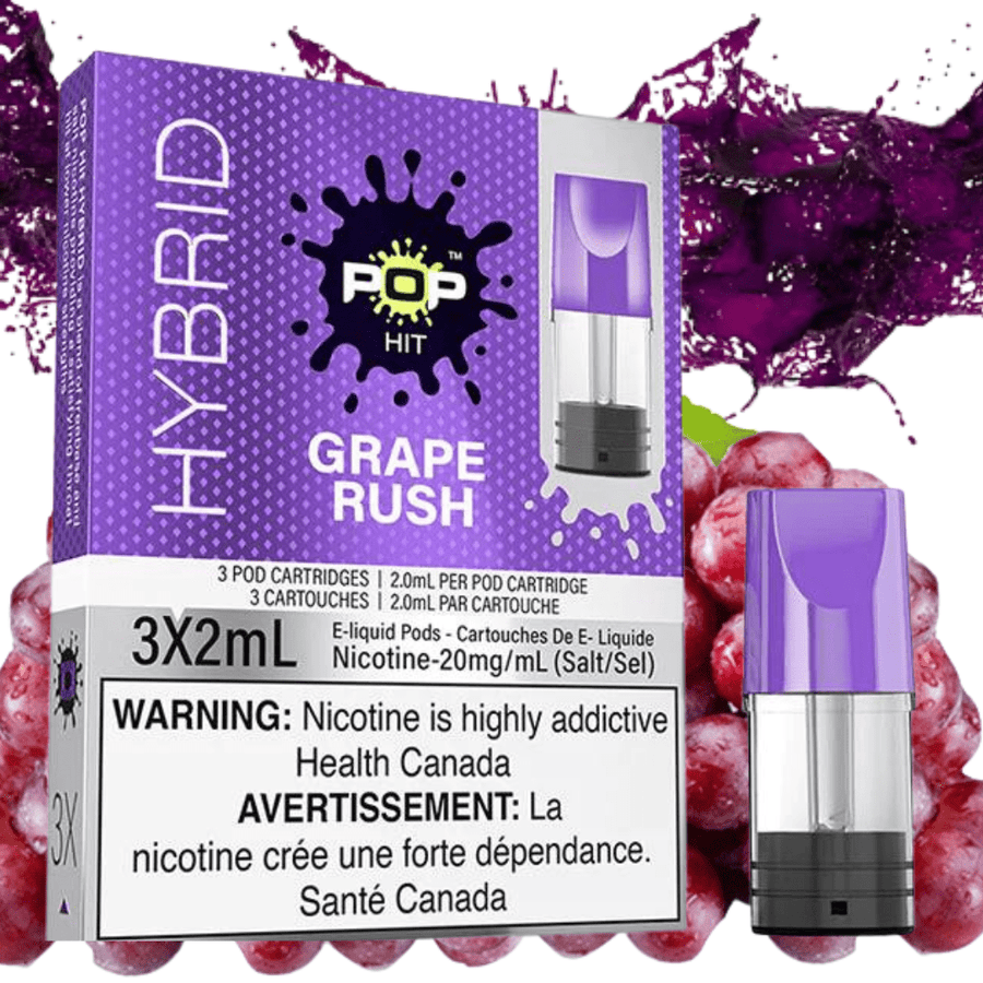 POP Hit Hybrid Pod- Grape Rush (S-Compatible) 3pk / 20mg Vapexcape Vape and Bong Shop Regina Saskatchewan