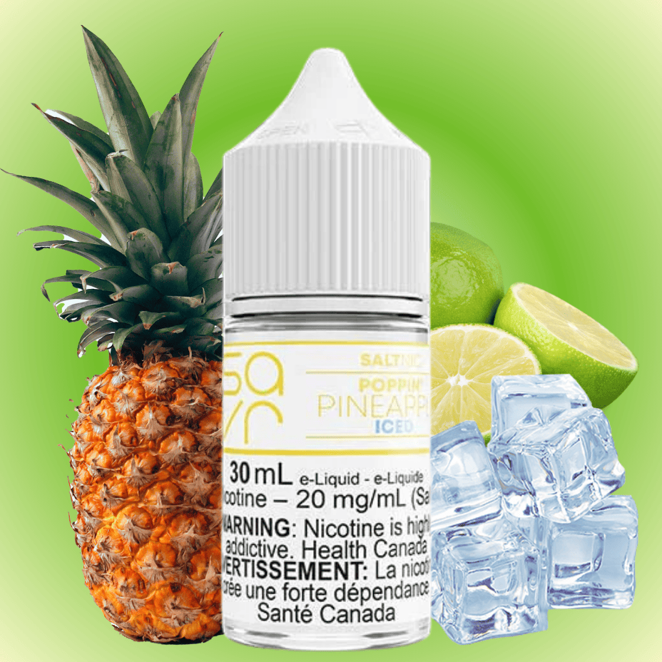 Poppin' Pineapple Iced Salt by Savr E-Liquid 30mL / 10mg Vape Superstore  Saskatchewan Canada