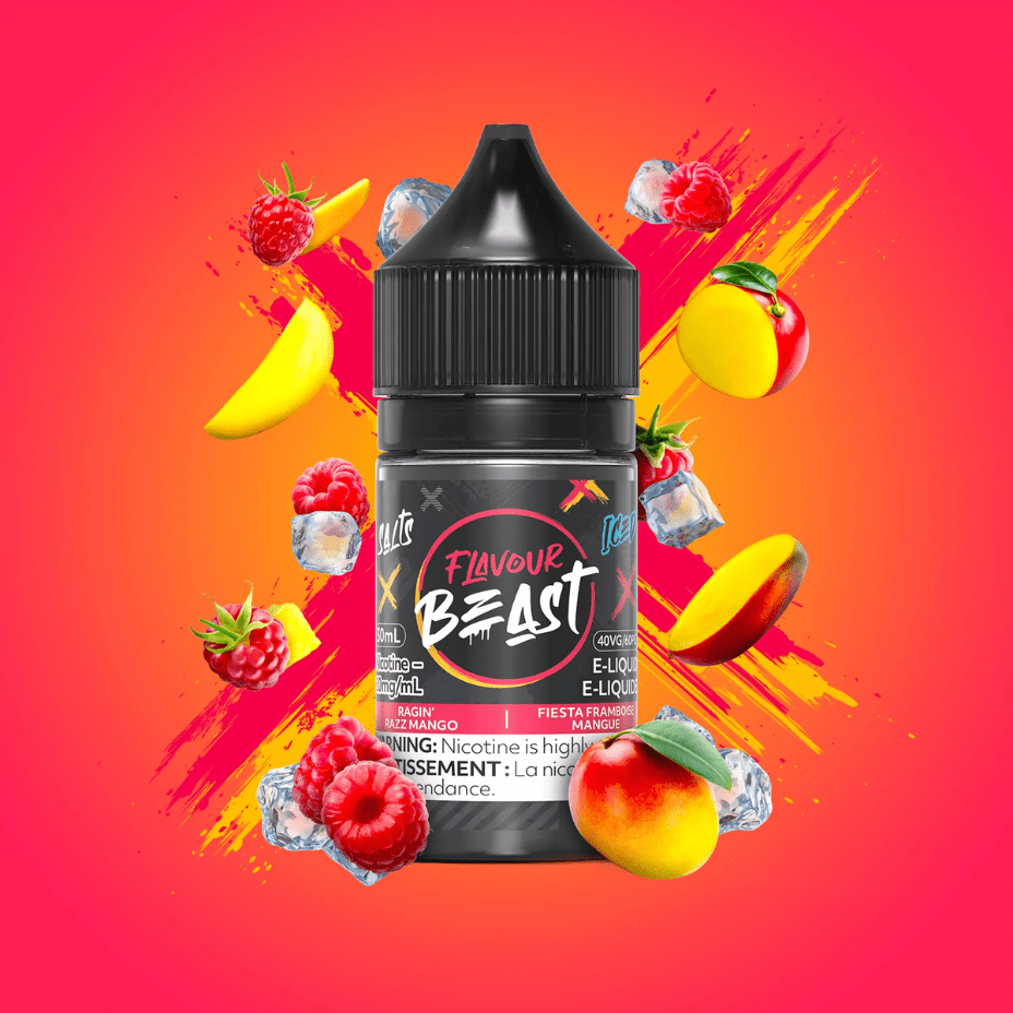 Ragin' Razz Mango Iced Salts by Flavour Beast E-Liquid 30ml / 20mg Vape Superstore  Saskatchewan Canada