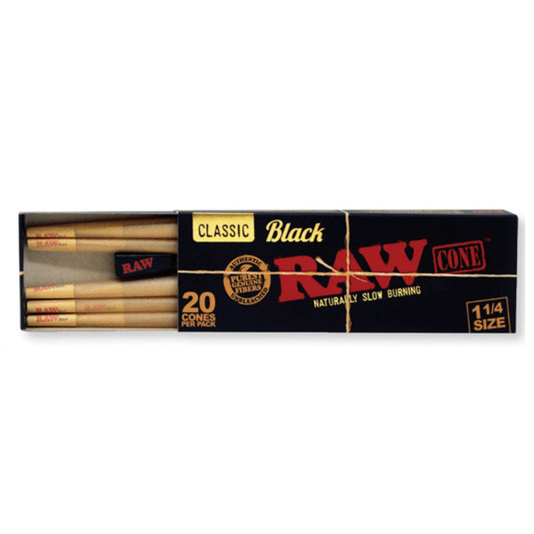 RAW Classic Black 1 1/4 Pre-Roll Cones-20pk Vape Superstore  Saskatchewan Canada