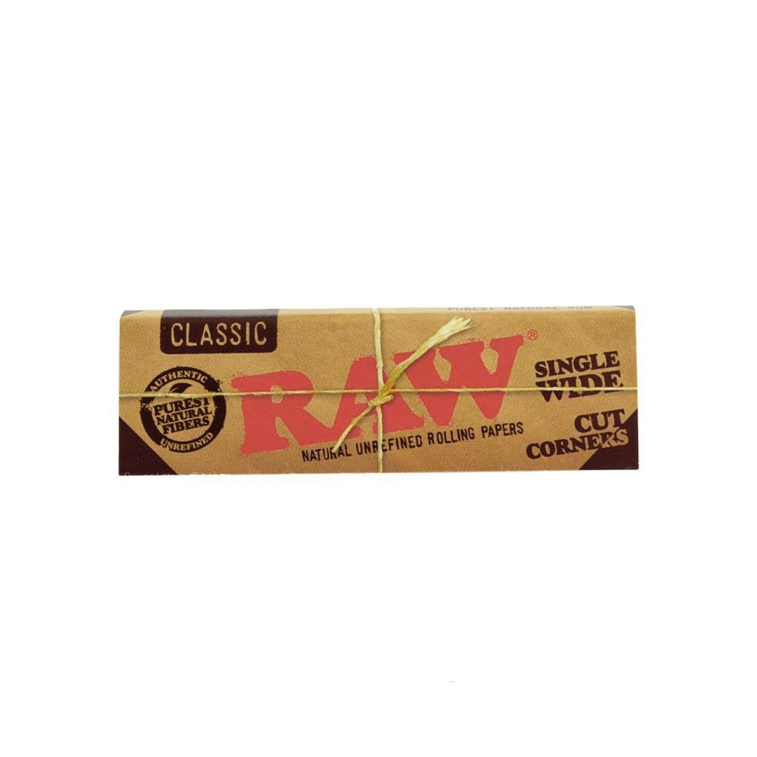 RAW Classic Single Wide Cut Corners Rolling Papers 70mm Vapexcape Vape and Bong Shop Regina Saskatchewan