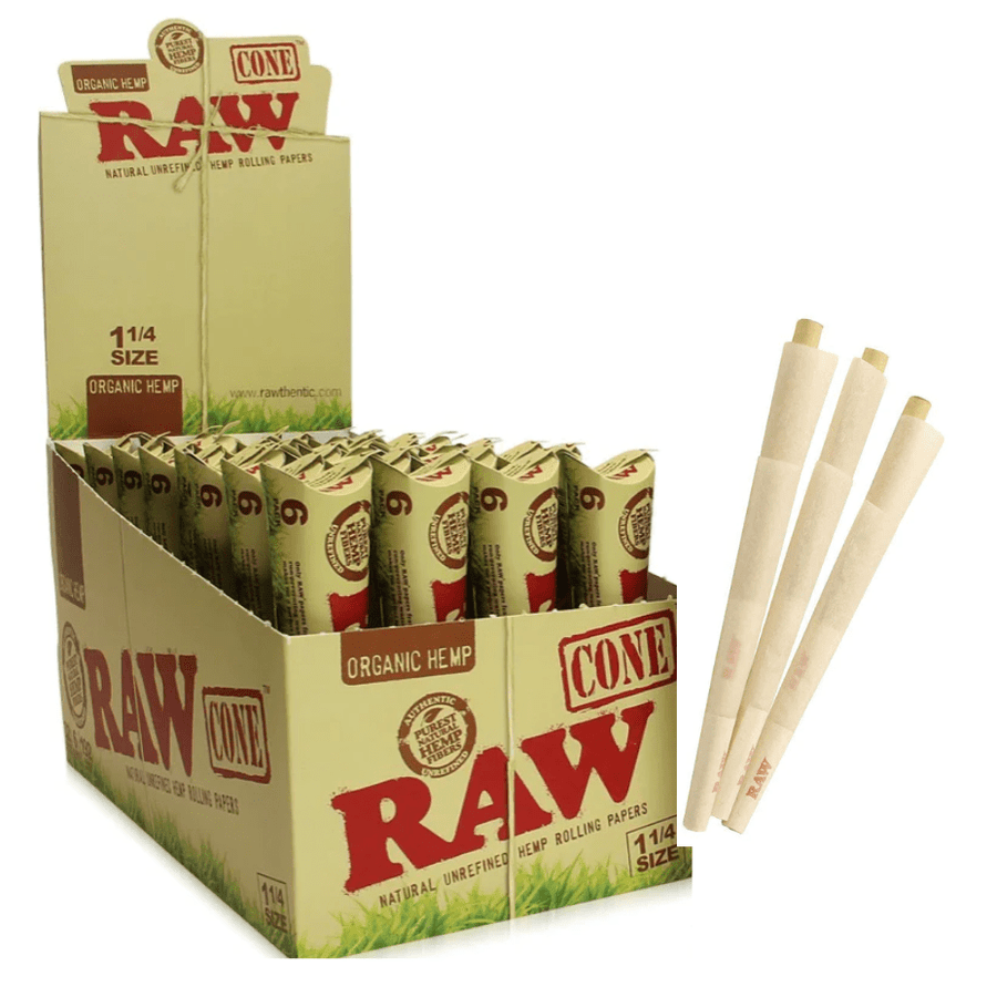 RAW Pre-Rolled Cones Organic Hemp-1 1/4" Vape Superstore  Saskatchewan Canada