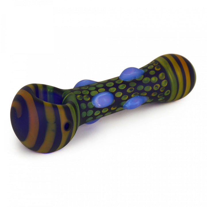 Red Eye Glass Frosted Colour Dots Hand Pipe-4.5" 4.5" / Blue Vape Superstore  Saskatchewan Canada