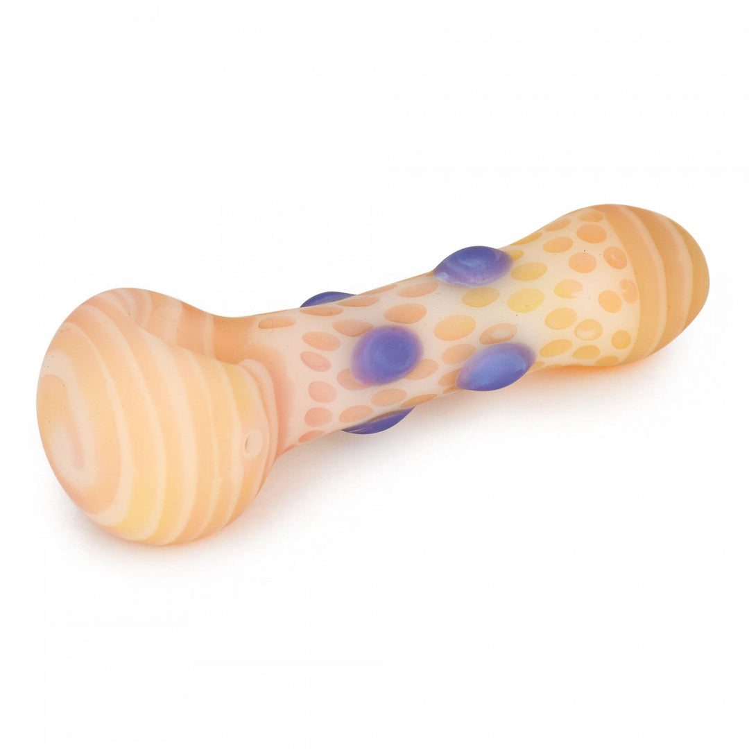 Red Eye Glass Frosted Colour Dots Hand Pipe-4.5" 4.5" / Orange Vape Superstore  Saskatchewan Canada