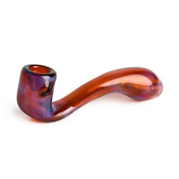 Red Eye Glass Sherlock Hand Pipe 5.5" 5.5" / Amber Vapexcape Vape and Bong Shop Regina Saskatchewan