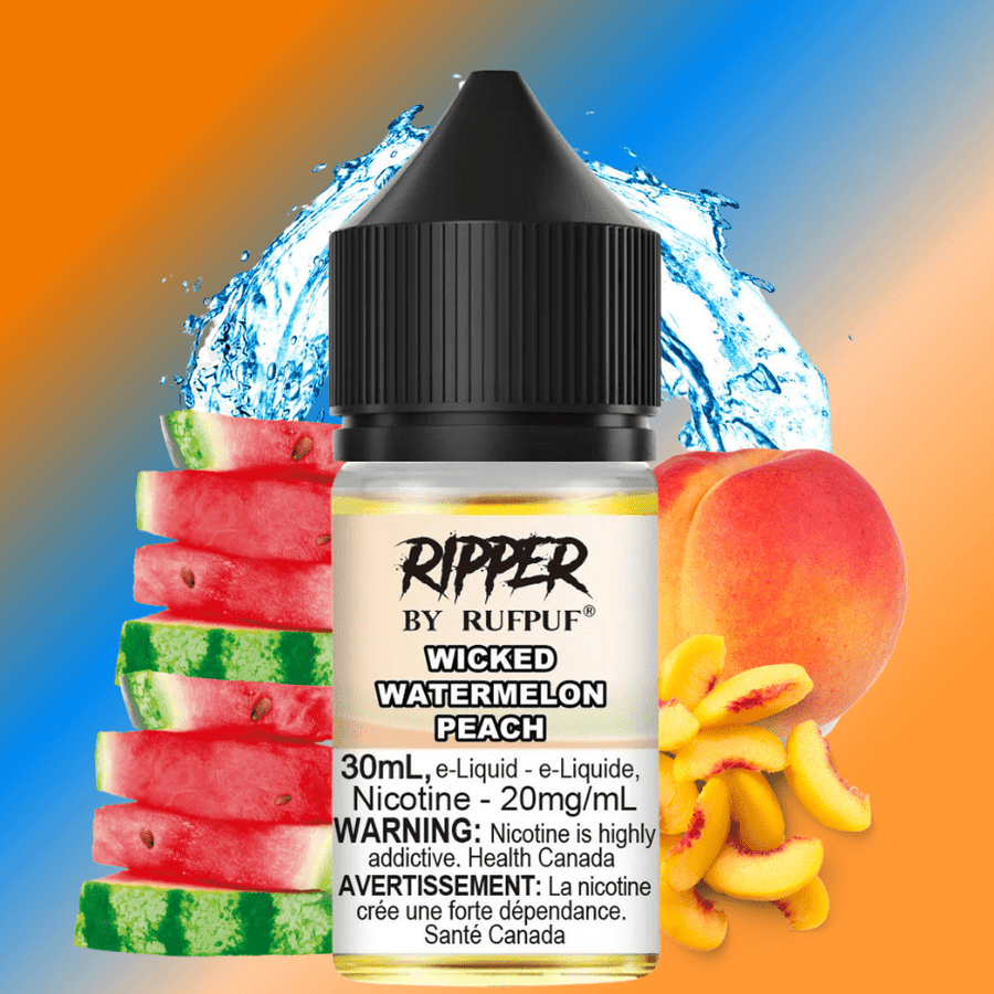 Ripper Rufpuf Salt-Wicked Watermelon Peach 30ml / 10mg Vapexcape Vape and Bong Shop Regina Saskatchewan