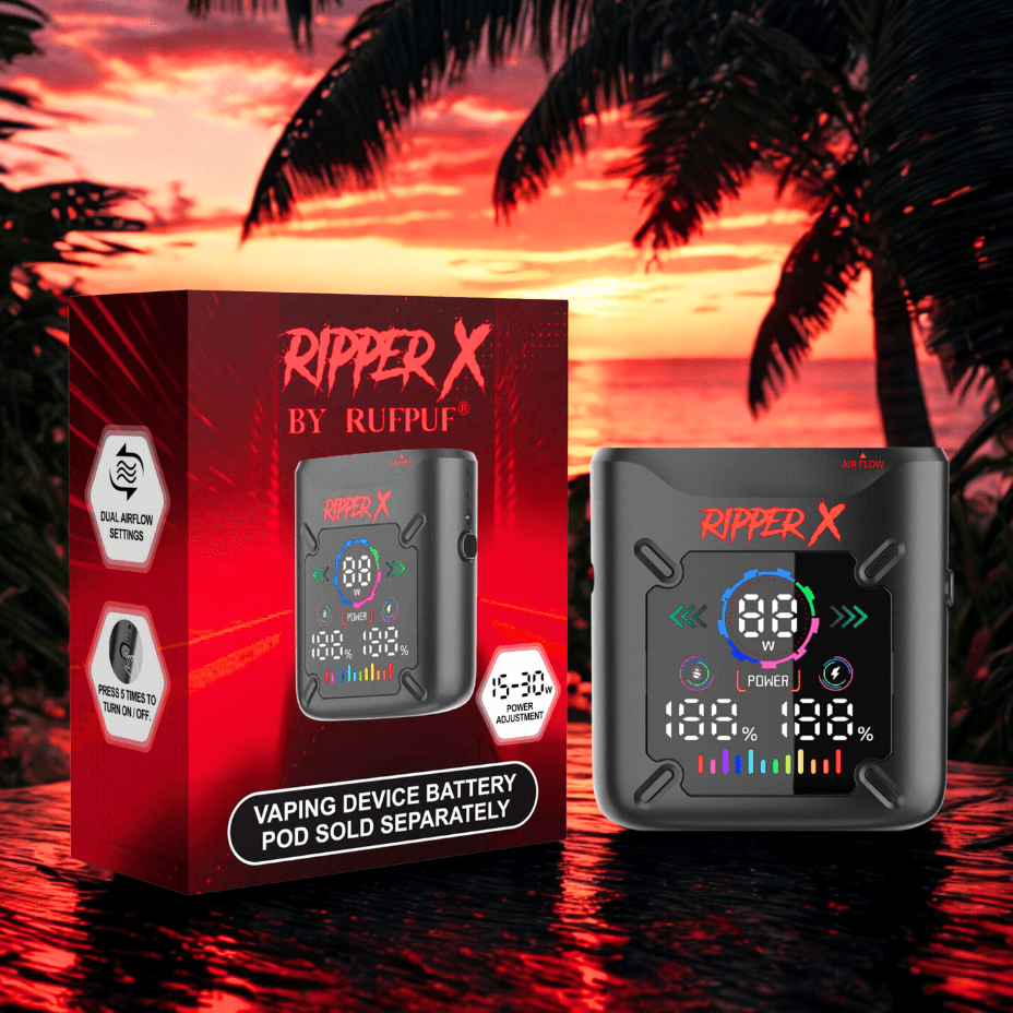 Ripper X Ultra Battery-1000mAh Metallic Black Vapexcape Vape and Bong Shop Regina Saskatchewan