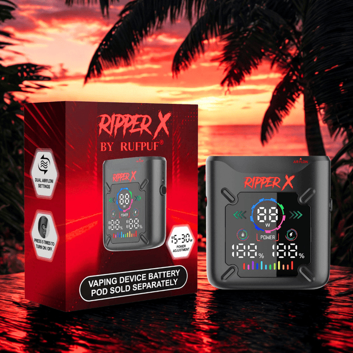 Ripper X Ultra Battery-1000mAh Metallic Black Vapexcape Vape and Bong Shop Regina Saskatchewan