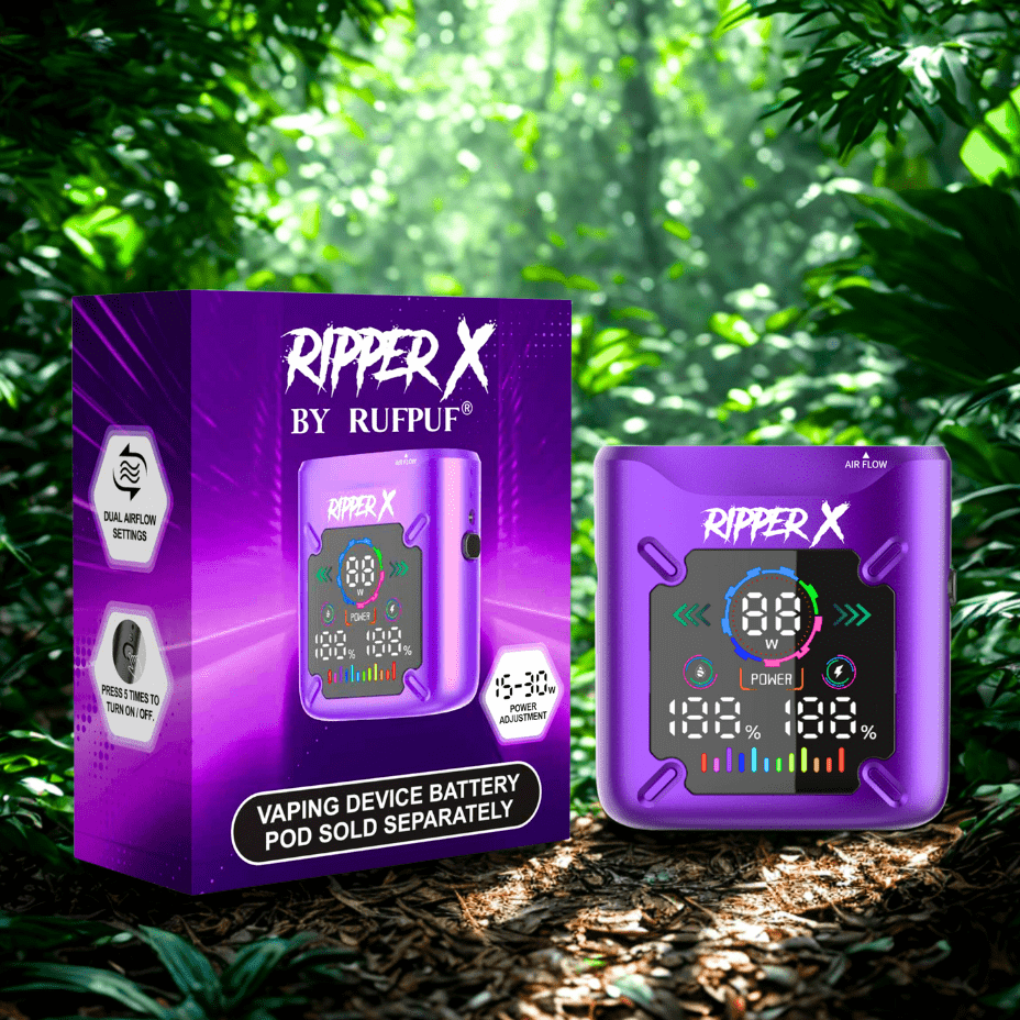 Ripper X Ultra Battery-1000mAh Metallic Purple Vapexcape Vape and Bong Shop Regina Saskatchewan
