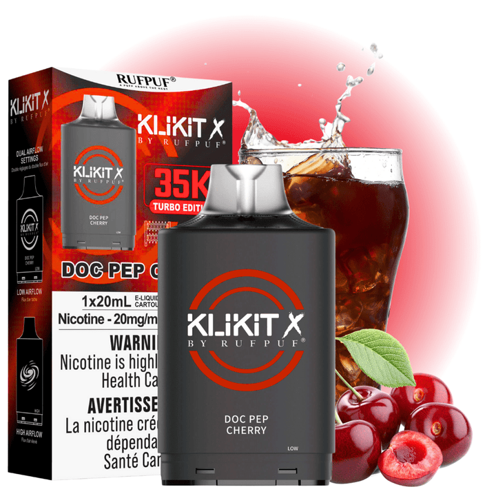 RufPuf Klikit X 35K Turbo Pod-Doc Pep Cherry Vape Superstore  Saskatchewan Canada