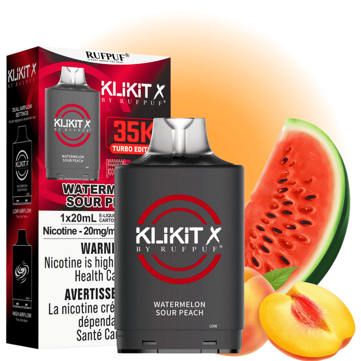 RufPuf Klikit X 35K Turbo Pod-Watermelon Sour Peach Vape Superstore  Saskatchewan Canada