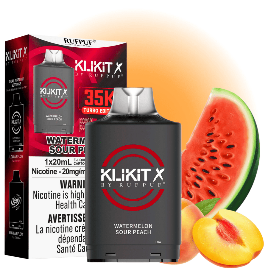 RufPuf Klikit X 35K Turbo Pod-Watermelon Sour Peach Vape Superstore  Saskatchewan Canada