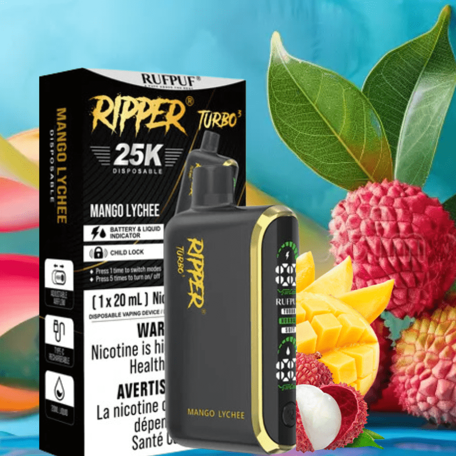 Rufpuf Ripper T3 Disposable Vape-Mango Lychee 25000 Puffs / 20mg Vape Superstore  Saskatchewan Canada