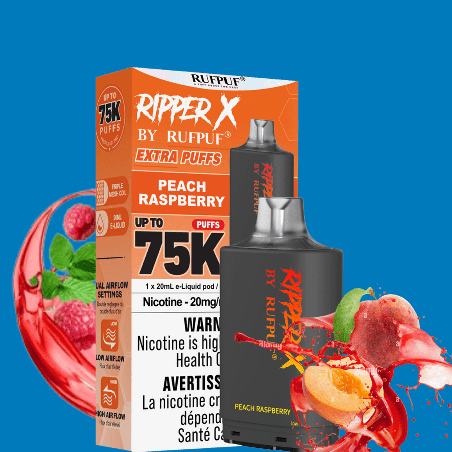 RufPuf Ripper X 75k Turbo Pod - Peach Raspberry Vape Superstore  Saskatchewan Canada
