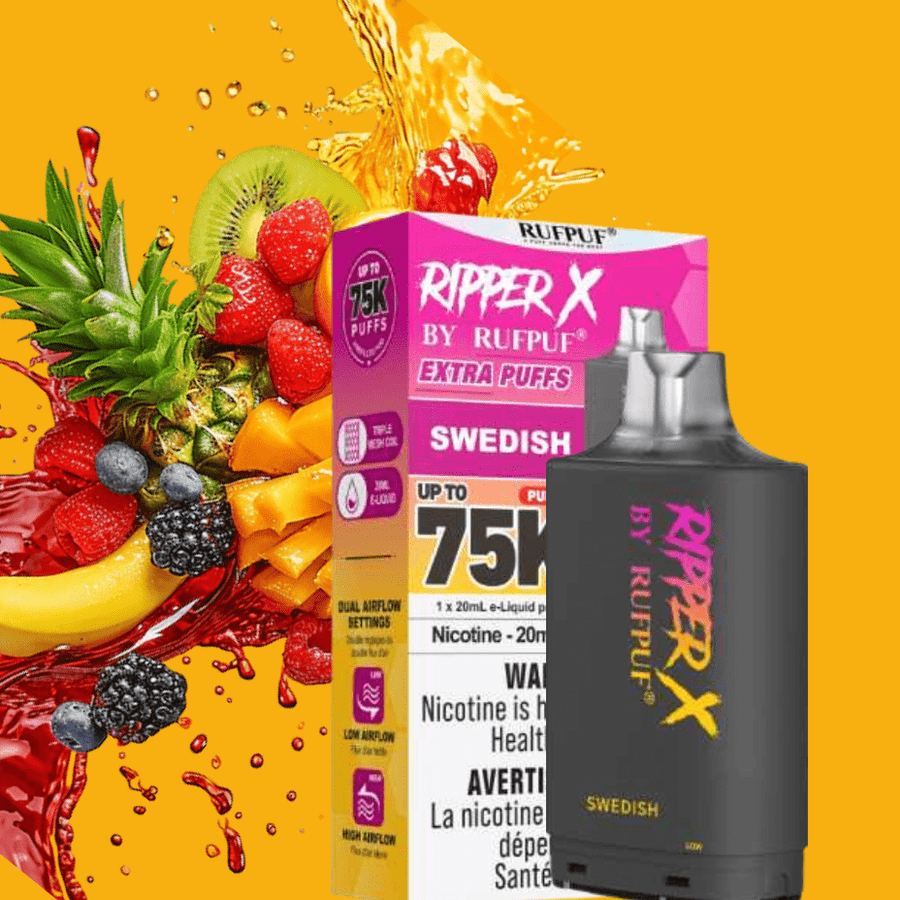 RufPuf Ripper X 75K Turbo Pod - Sweedish 75000 Puffs / 20mg Vapexcape Vape and Bong Shop Regina Saskatchewan