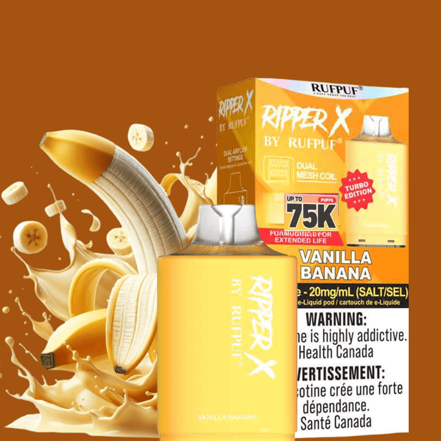 RufPuf Ripper X 75k Turbo Pod - Vanilla Banana Vape Superstore  Saskatchewan Canada