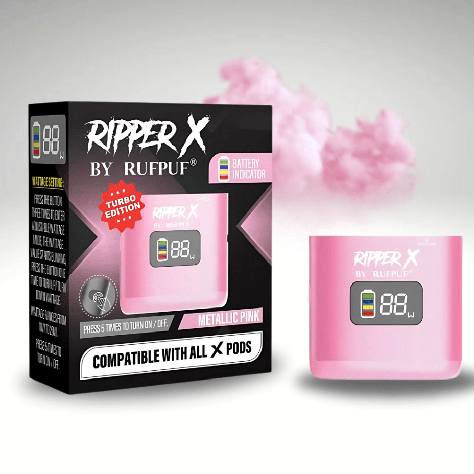 Rufpuf Ripper X Turbo Batteries Metallic Pink Vape Superstore  Saskatchewan Canada