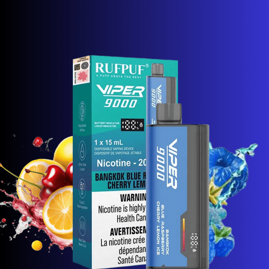 Rufpuf Viper 9000 - Bangkok Blue Razz Cherry Lemon in Regina Vapexcape Vape SuperStore-Vape & Bong Shop Rufpuf Viper 9000 - Bangkok Blue Razz Cherry Lemon in Regina Vapexcape Vape SuperStore-Vape & Bong Shop