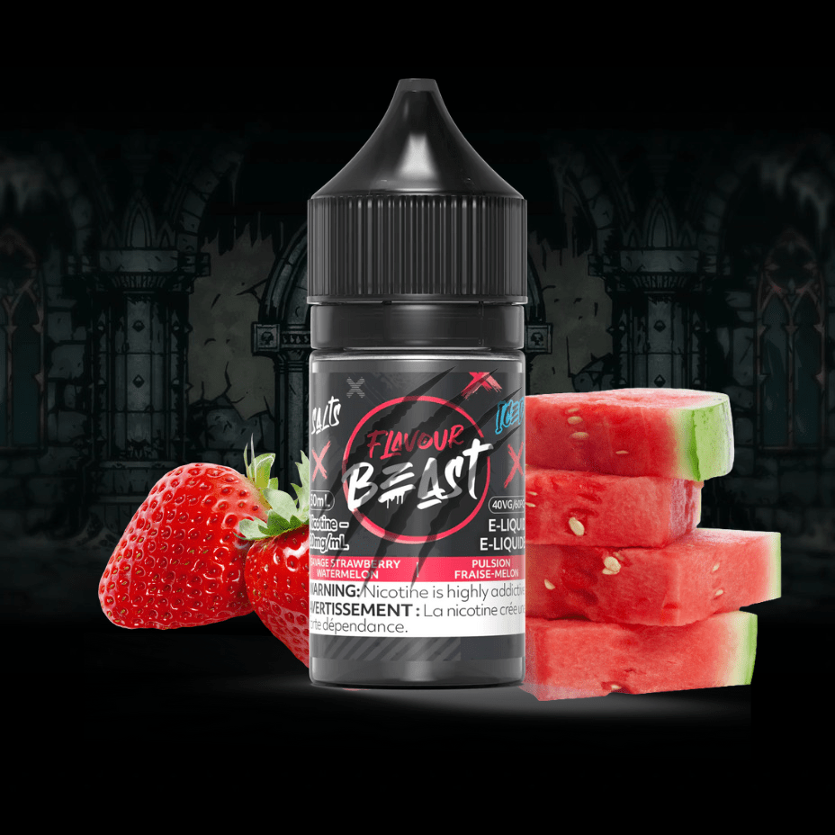 Savage Strawberry Watermelon Iced Salts by Flavour Beast E-Liquid 30ml / 20mg Vape Superstore  Saskatchewan Canada