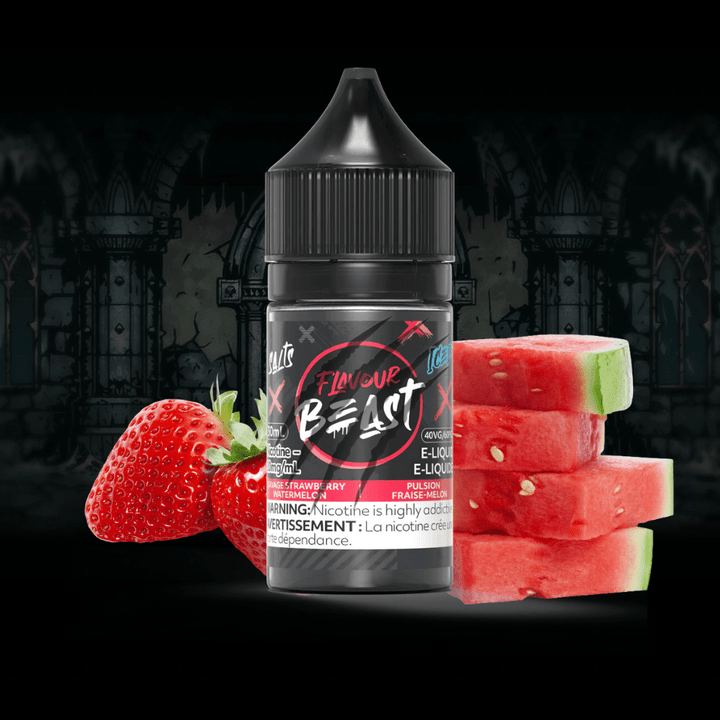 Savage Strawberry Watermelon Iced Salts by Flavour Beast E-Liquid 30ml / 20mg Vape Superstore  Saskatchewan Canada