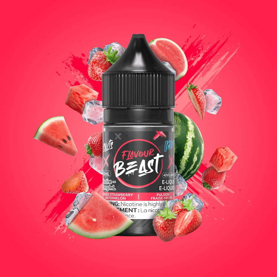 Savage Strawberry Watermelon Iced Salts by Flavour Beast E-Liquid 30ml / 20mg Vape Superstore  Saskatchewan Canada