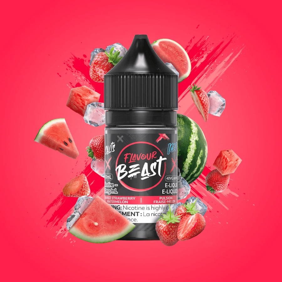 Savage Strawberry Watermelon Iced Salts by Flavour Beast E-Liquid 30ml / 20mg Vape Superstore  Saskatchewan Canada
