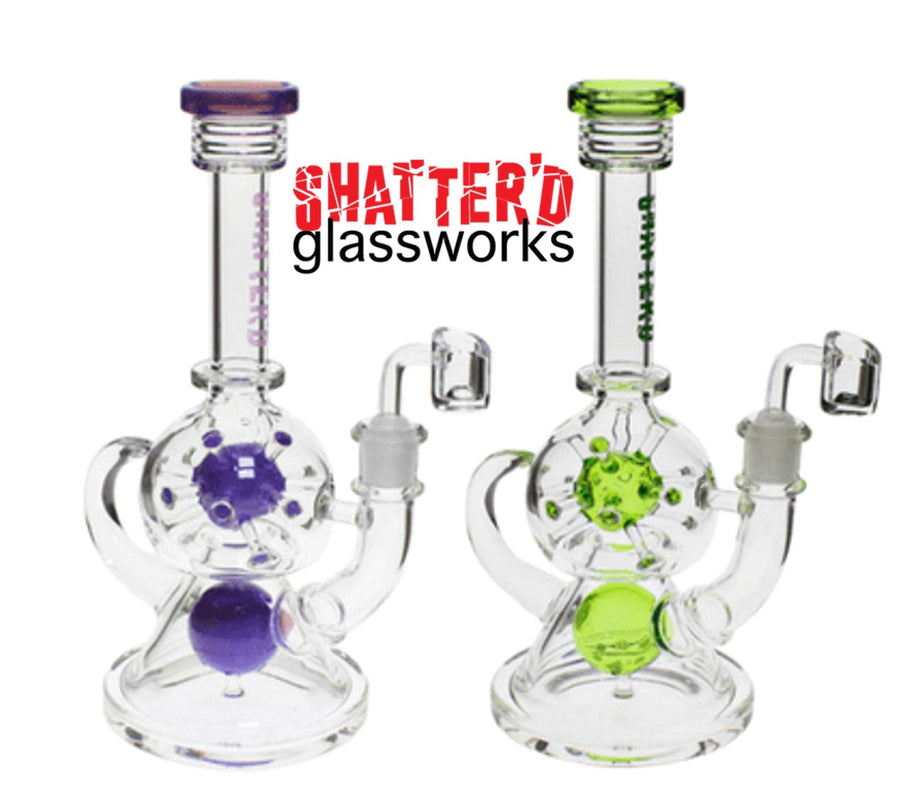 Shatter'd Glassworks Atom Dab Rig-9.5" 7mm / Jade Vapexcape Vape and Bong Shop Regina Saskatchewan